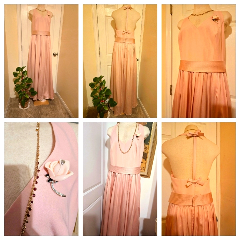 WHITE VERA WANG V CUTPEACH HALTER MAXI FAIRYGOTH DRESS WEDDING PROM LONG…